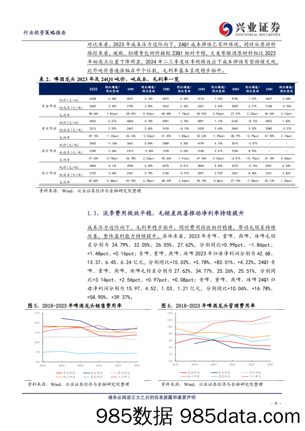 啤酒行业：升级韧性、成本拐点，2024年景气度有望边际向上-240507-兴业证券插图5