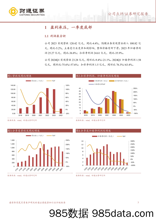 恩捷股份(002812)盈利受降价影响，一季度底部-240506-财通证券插图2