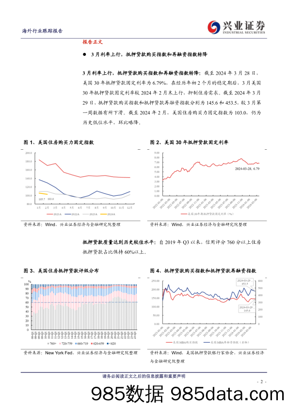 美国地产行业2024年3月跟踪：二手房延续补库趋势，新房单户住宅开工放缓-240508-兴业证券插图1