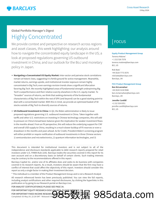 Barclays_Global_Portfolio_Manager_s_Digest_Highly_Concentrated