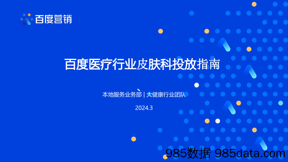 百度营销：2024百度医疗行业皮肤科投放指南