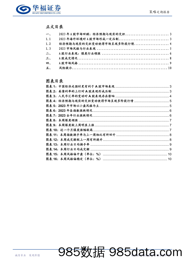 A股行业观察：2023年A股市场回顾–经济预期与现实的交织-20240107-华福证券插图1