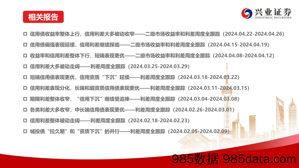 二级市场收益率和利差全跟踪：节后收益率整体下行，信用利差大多收窄-240512-兴业证券插图3