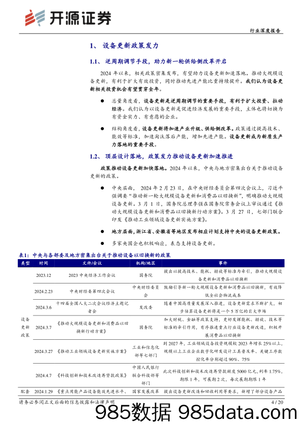 机械设备行业深度报告：设备更新有望加速落地，流程工业率先受益-240518-开源证券插图3