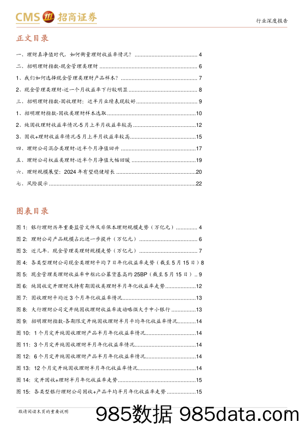 银行业招明理财指数报告-2024年5月期：5月理财收益率情况如何？-240519-招商证券插图1