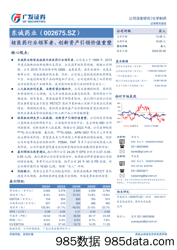 东诚药业(002675)核医药行业领军者，创新资产引领价值重塑-240528-广发证券