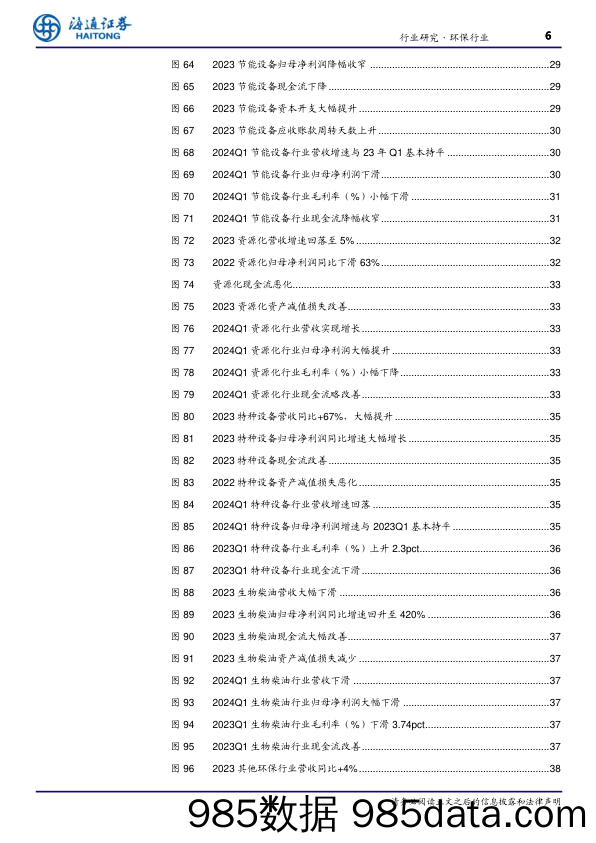 环保行业年报%26一季报总结：现金流再提升，经营质量提高，分红可期-240527-海通证券插图5