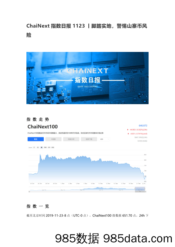 2019-11-25_策略报告_指数日报：脚踏实地，警惕山寨币风险_ChaiNext