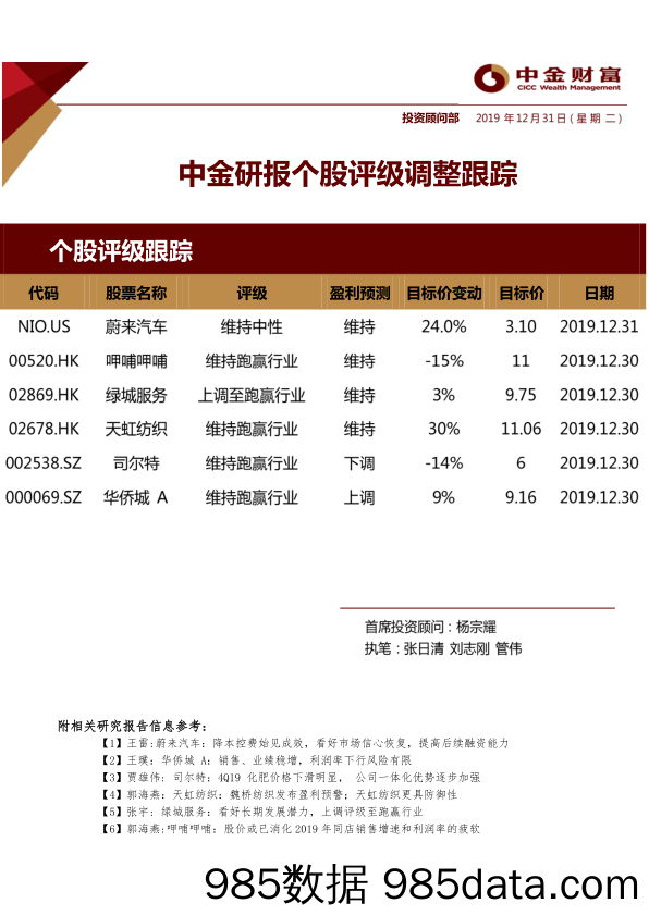 2019-12-31_策略报告_中金研报个股评级调整跟踪_中金财富