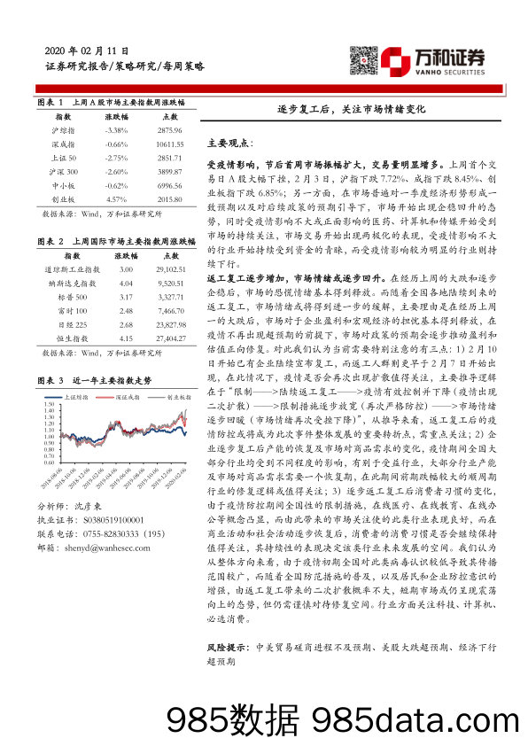 2020-02-12_策略报告_每周策略：逐步复工后，关注市场情绪变化_万和证券