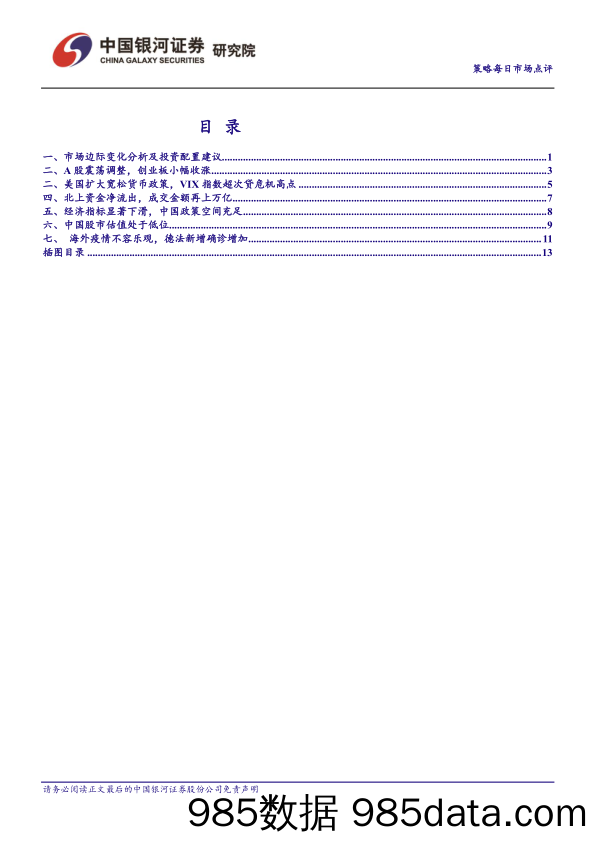 2020-03-18_策略报告_策略每日市场点评：全球金融风险上升，寻求A股市场安全边际和确定性_中国银河证券插图1