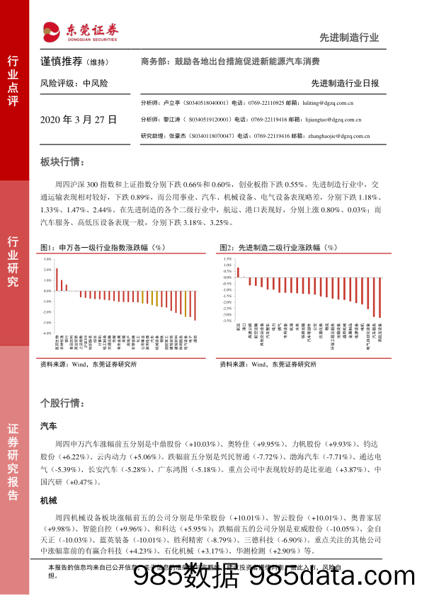 2020-03-27_策略报告_先进制造行业日报：商务部：鼓励各地出台措施促进新能源汽车消费_东莞证券