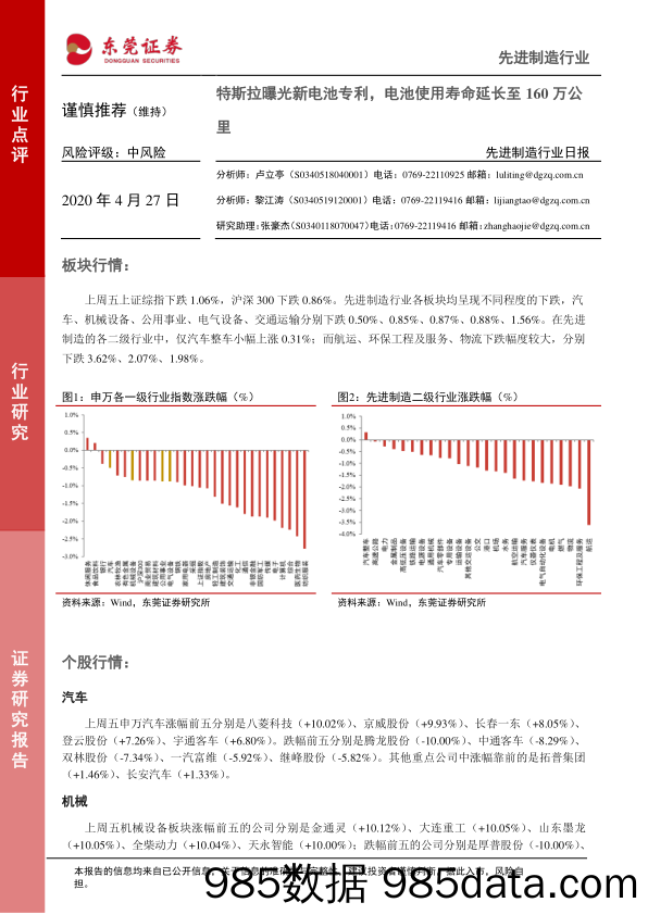 2020-04-27_策略报告_先进制造行业日报：特斯拉曝光新电池专利，电池使用寿命延长至160万公里_东莞证券插图