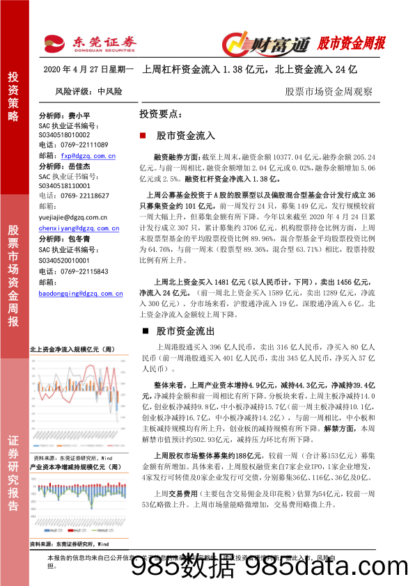 2020-04-28_策略报告_财富通股市资金周报_东莞证券