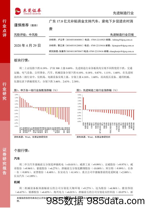 2020-04-29_策略报告_先进制造行业日报：广东17.8亿元补贴资金支持汽车、家电下乡促进农村消费_东莞证券