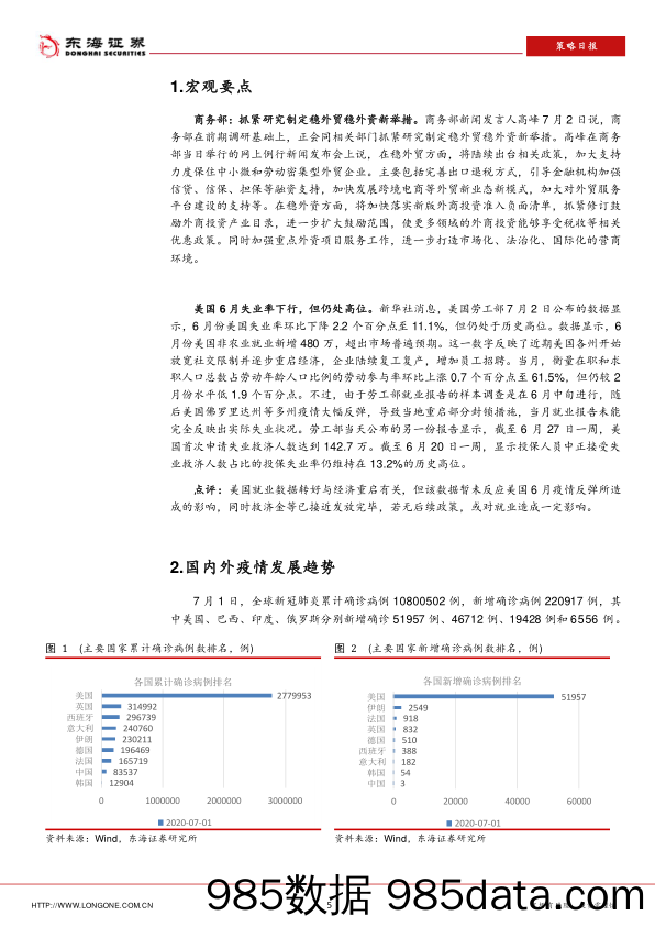 2020-07-03_策略报告_策略日报：美国6月失业率下行，但仍处高位_东海证券插图4