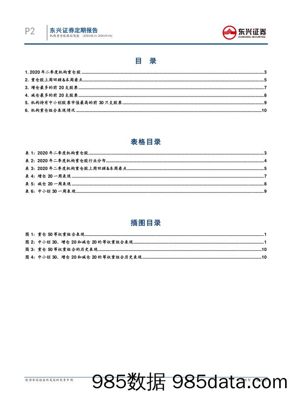 2020-09-08_策略报告_机构重仓股跟踪周报_东兴证券插图1