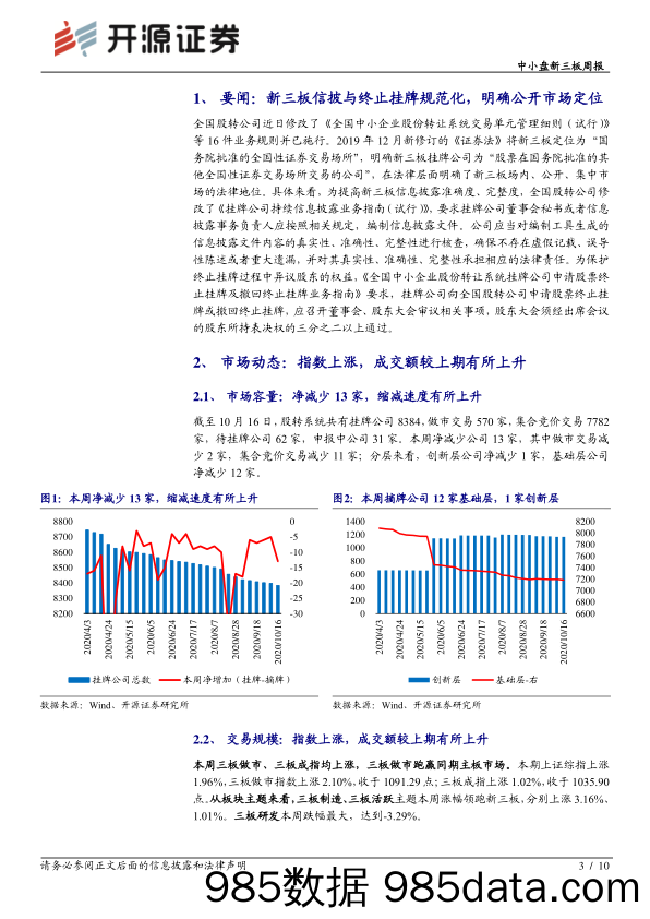 2020-10-19_策略报告_中小盘新三板周报：新三板信披与终止挂牌规范化，明确公开市场地位_开源证券插图2