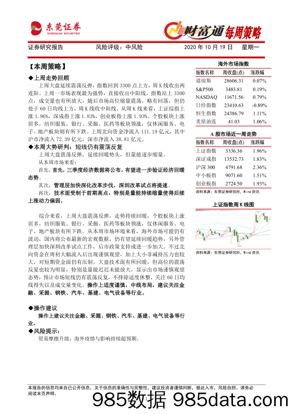 2020-10-19_策略报告_财富通每周策略_东莞证券插图