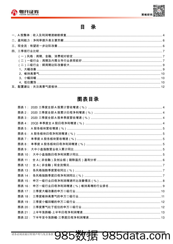 2020-11-06_策略报告_【粤开策略】A股2020年三季报分析：盈利持续改善，周期景气提升_粤开证券插图2