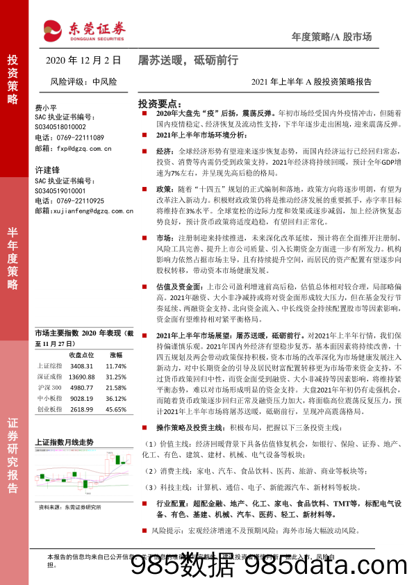 2020-12-02_策略报告_2021年上半年A股投资策略报告：屠苏送暖，砥砺前行_东莞证券