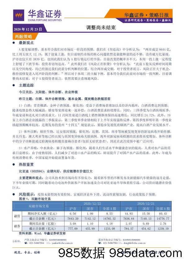 2020-12-23_策略报告_策略日报：调整尚未结束_华鑫证券