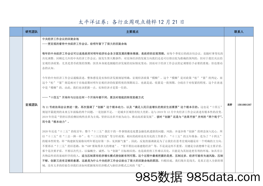 2020-12-23_策略报告_各行业周观点精粹_太平洋证券