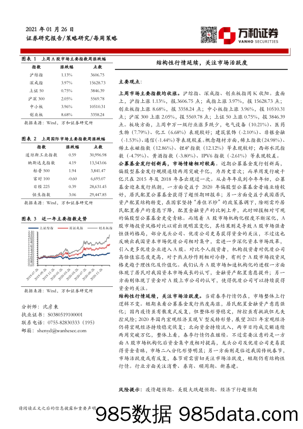 2021-01-26_策略报告_每周策略：结构性行情延续，关注市场活跃度_万和证券插图