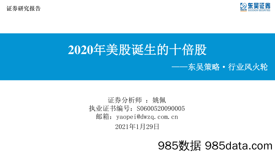 2021-01-29_策略报告_东吴策略· 行业风火轮：2020年美股诞生的十倍股_东吴证券