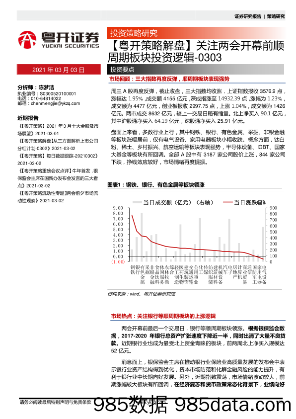 2021-03-03_策略报告_【粤开策略解盘】关注两会开幕前顺周期板块投资逻辑_粤开证券