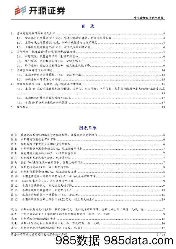 2021-04-12_策略报告_中小盘增发并购双周报：定增收益率回暖，高质量股权激励层出叠见_开源证券插图1