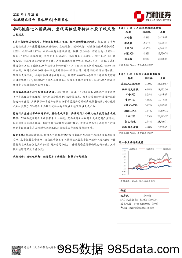 2021-04-22_策略报告_季报披露进入密集期，重视高估值等特征个股下跌风险_万和证券