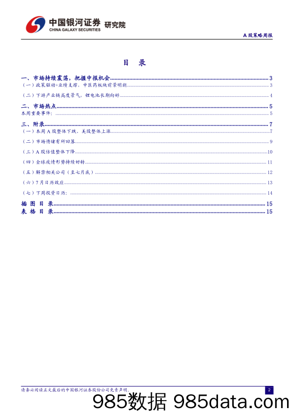 2021-07-05_策略报告_A股策略周报：聚焦中报业绩，布局成长_中国银河证券插图1