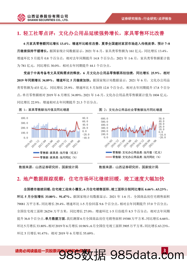 2021-07-15_策略报告_2021年6月社零及地产数据点评：文化办公用品延续强势增长，住宅竣工迎来小爆发_山西证券插图2