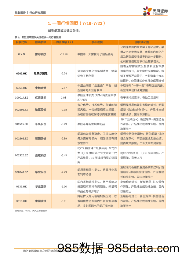 2021-07-27_策略报告_PMI公布上半年业绩：新型烟草收入贡献近30%，公司上调全年收入预期_天风证券插图1