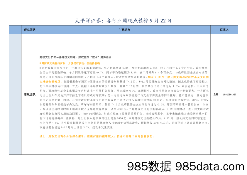 2021-09-24_策略报告_各行业周观点精粹_太平洋证券