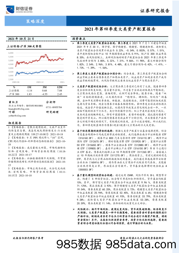 2021-10-26_策略报告_策略深度：2021年第四季度大类资产配置报告_财信证券