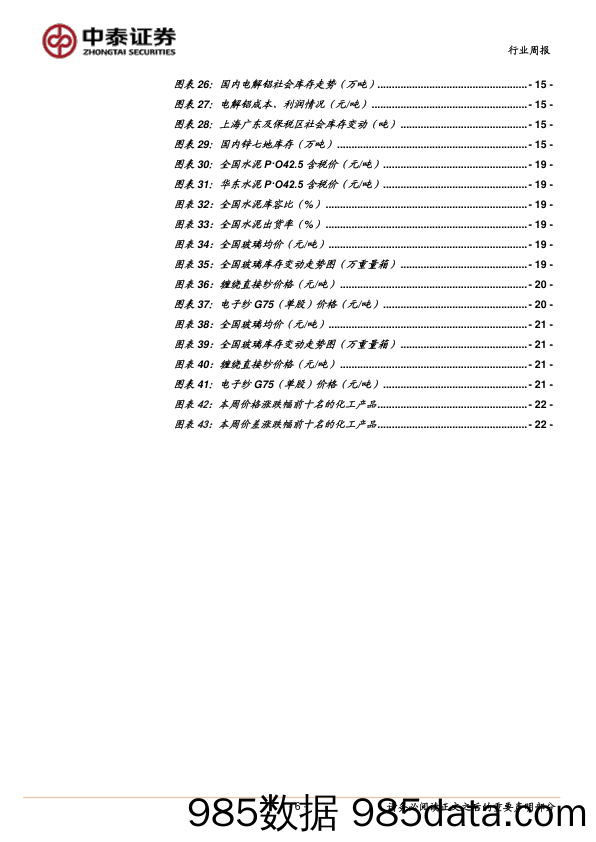 中泰周期·大宗指南：周期品周度运行变化——第75期_中泰证券插图5