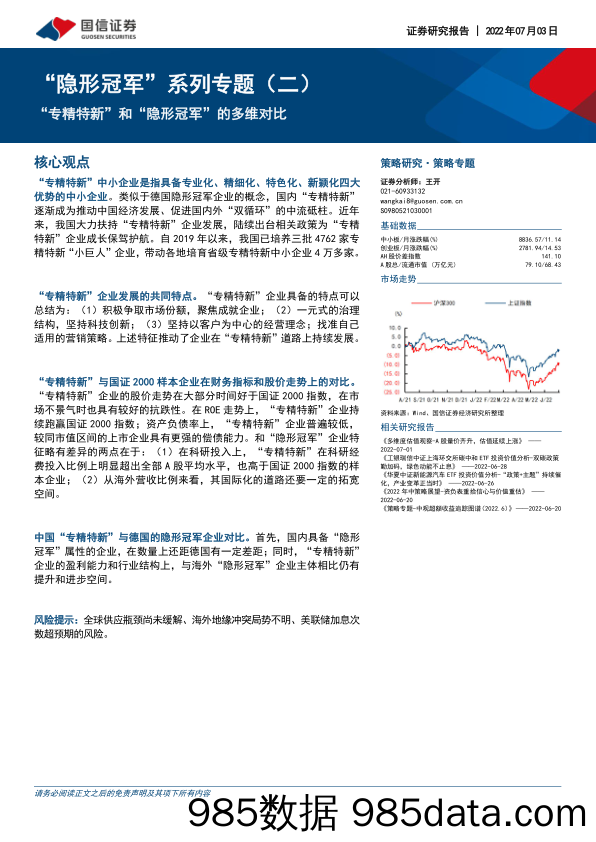 “隐形冠军”系列专题（二）：“专精特新”和“隐形冠军”的多维对比_国信证券