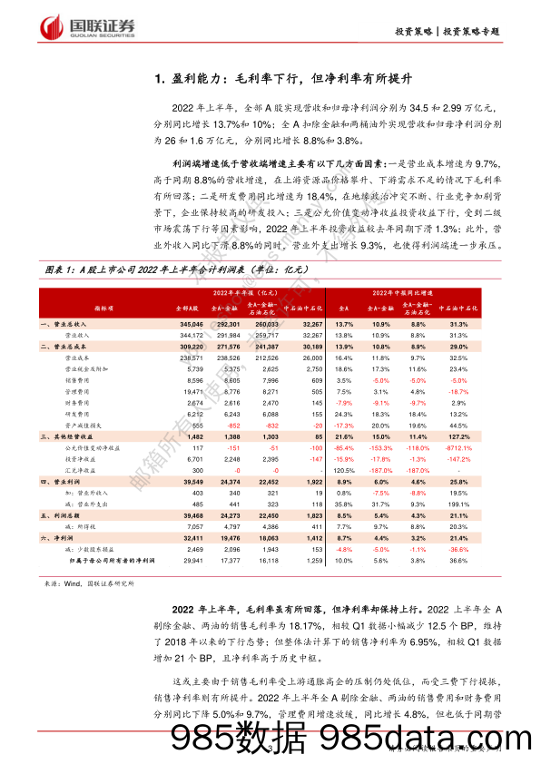 A股2022年半年报分析：从半年报挖掘股价与基本面错配机会_国联证券插图2