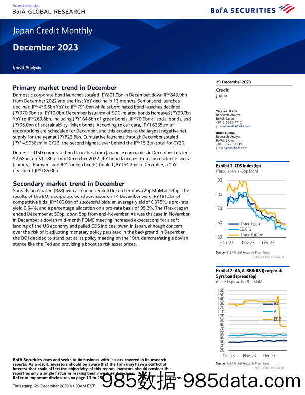 BofA Global Research-Japan Credit Monthly December 2023-105614997