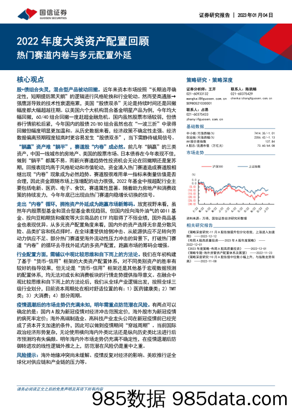 2022年度大类资产配置回顾：热门赛道内卷与多元配置外延_国信证券