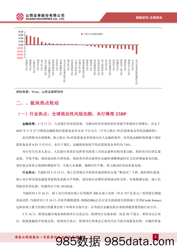 热点周报：瑞士信贷暴雷，央行降准_山西证券插图4