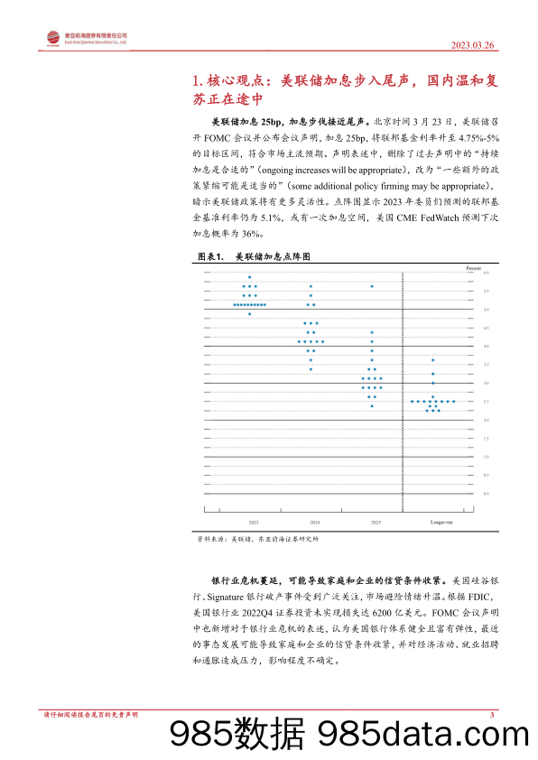 A股策略周报：美联储加息步入尾声，国内温和复苏正在途中_东亚前海证券插图2