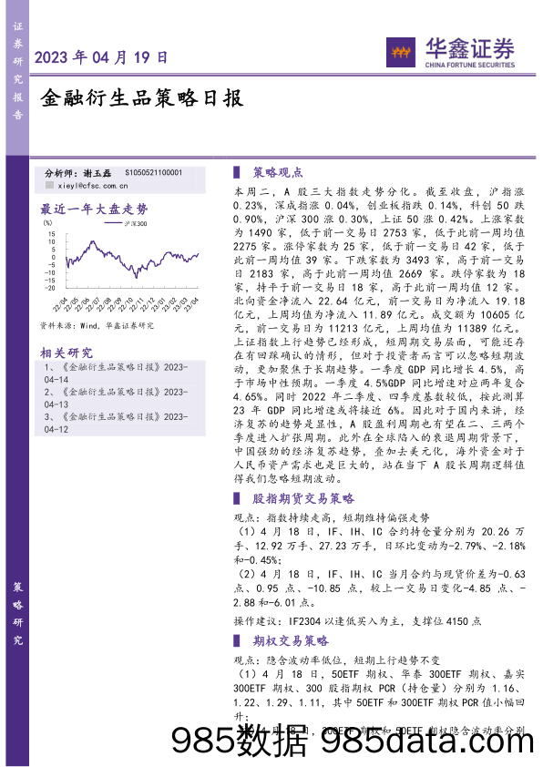 金融衍生品策略日报_华鑫证券