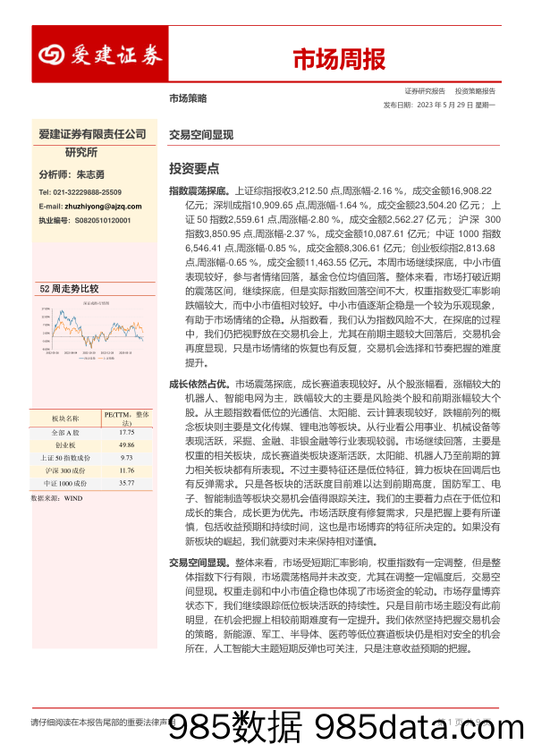 市场周报：交易空间显现_爱建证券