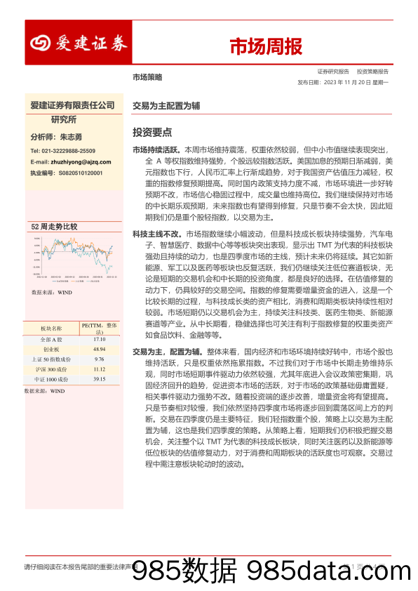 市场周报：交易为主配置为辅_爱建证券