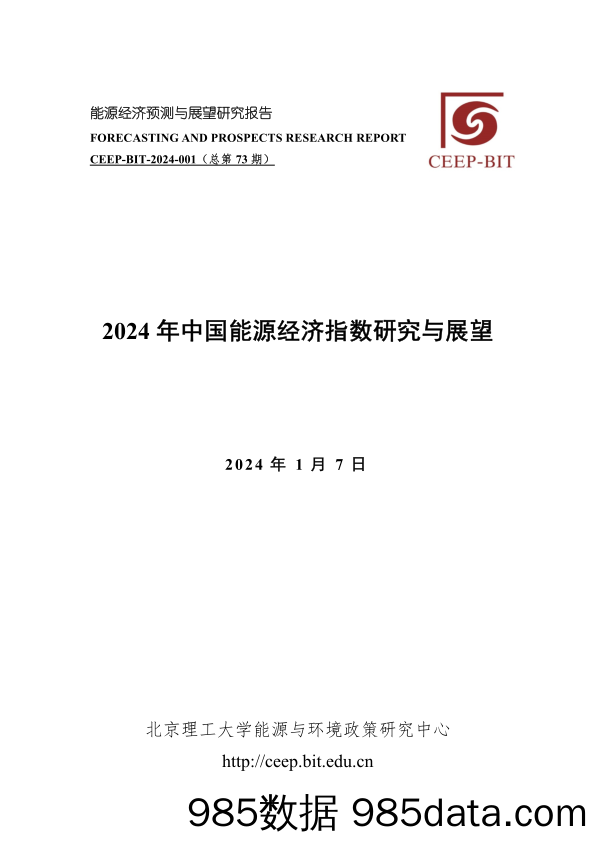 2024年中国能源经济指数研究及展望