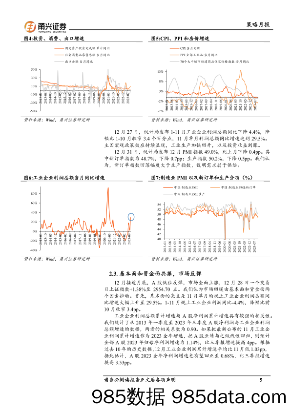 A股策略月报（12月）：回归基本面：寻找景气边际改善的板块-20240112-甬兴证券插图4