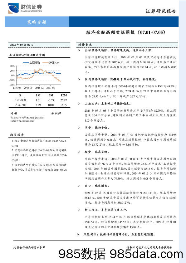 策略专题：经济金融高频数据周报_财信证券插图